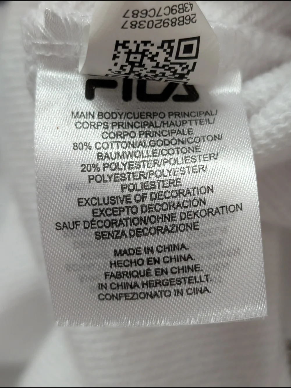 Fila White French Terry Crewneck Sweatshirt with Striped Trim Size XL - Picture 12 of 12